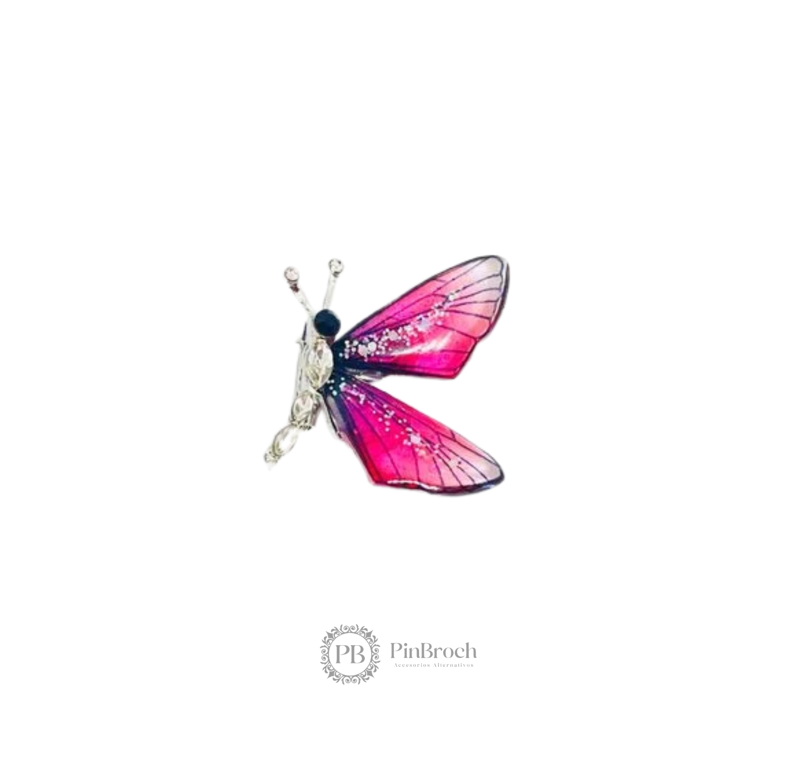 Mariposa En Resina Rosa